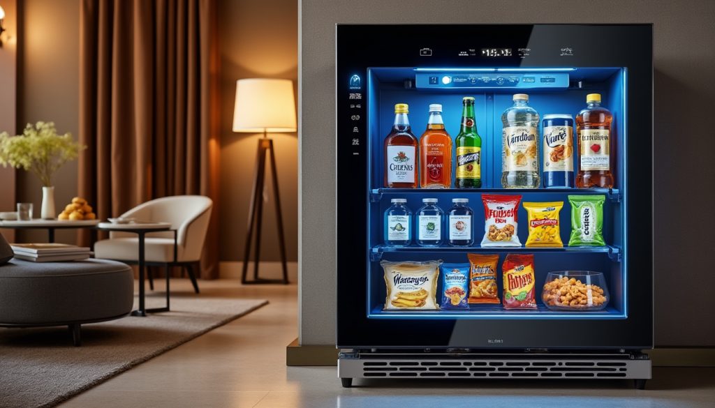 découvrez comment un minibar intelligent optimise la gestion des données, propose des offres personnalisées (bundles) et maximise la rotation des stocks pour offrir une expérience client innovante et rentable.