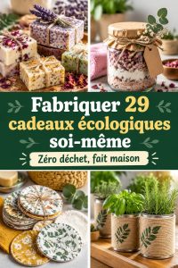 Un cadeau écologique fait main, avec des matériaux naturels et recyclés.