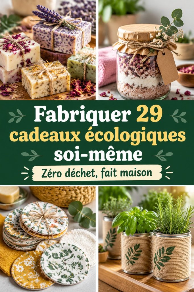 Un cadeau écologique fait main, avec des matériaux naturels et recyclés.