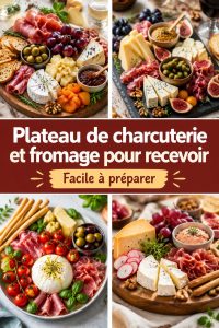Plateau élégant de charcuterie et fromage bien présenté sur une table