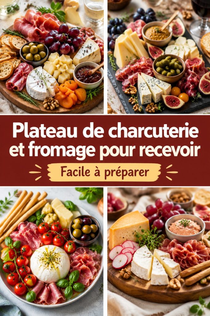 Plateau élégant de charcuterie et fromage bien présenté sur une table